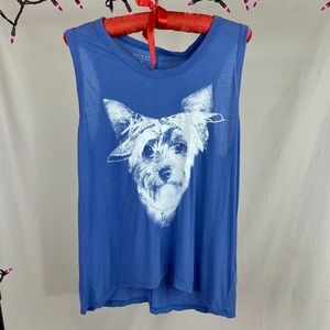 Guess Bandana Dog Blue Muscle Shirt